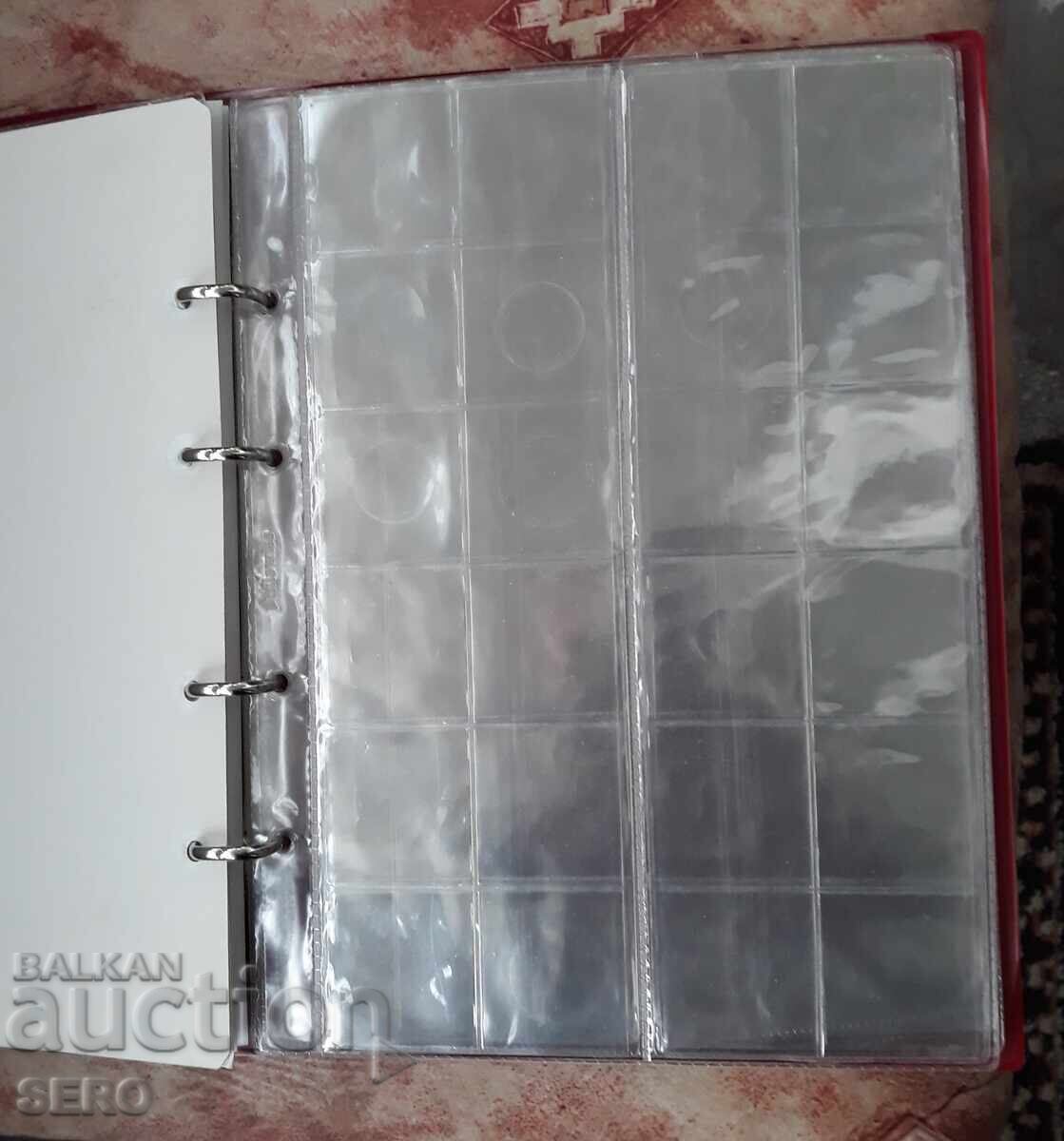 Auction  Coin album with 10 sheets for 212 coins of different sizes