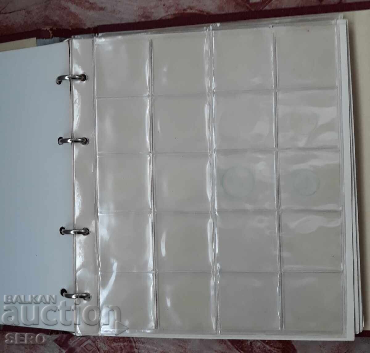 Auction  Coin album with 10 sheets for 160 coins of different sizes