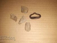Стар автентичен чакмак с кремъци , огниво