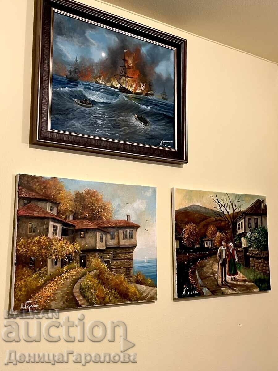 Δενίτσα Γκαρέλοβα πίνακας 50/40 "Φθινόπωρο δίπλα στη θάλασσα" με τιμή 170.00 BGN | € 86.92