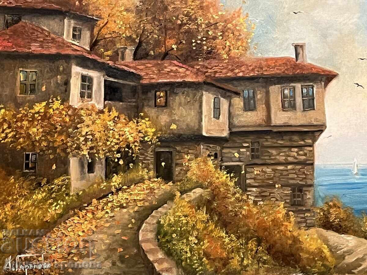 Δημοπρασία Δενίτσα Γκαρέλοβα πίνακας 50/40 "Φθινόπωρο δίπλα στη θάλασσα"