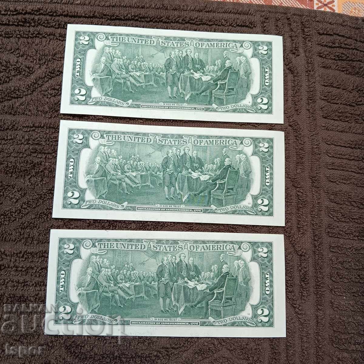 2 US dollars new with price 16.00 BGN | € 8.18