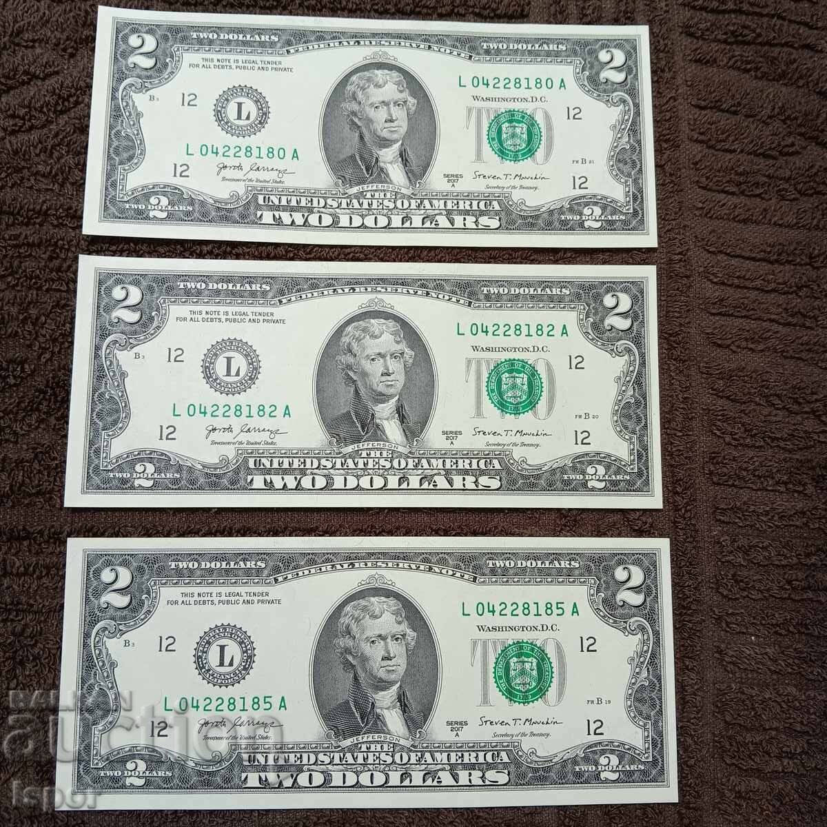 2 US dollars new