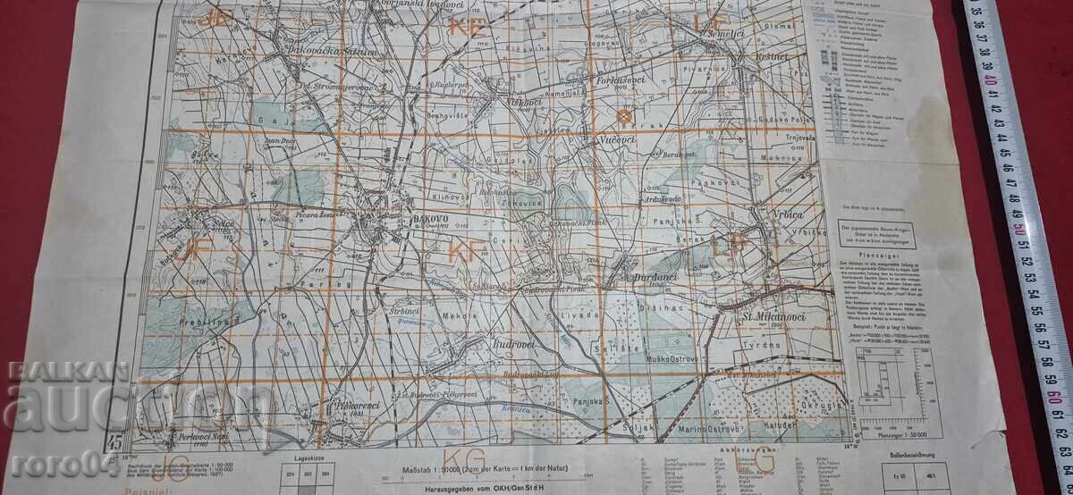 Livrarea BROD - HARTĂ MILITARĂ GERMANĂ VECHE - 1943 Livrarea BROD - HARTĂ MILITARĂ GERMANĂ VECHE - 1943