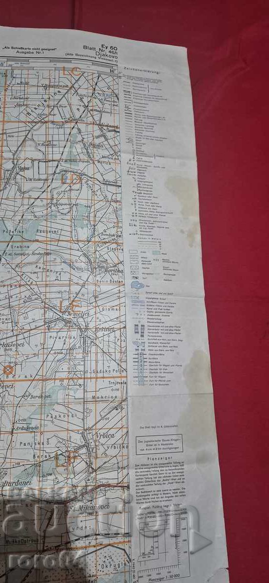 BROD - HARTĂ MILITARĂ GERMANĂ VECHE - 1943 - 7 BROD - HARTĂ MILITARĂ GERMANĂ VECHE - 1943 - 7