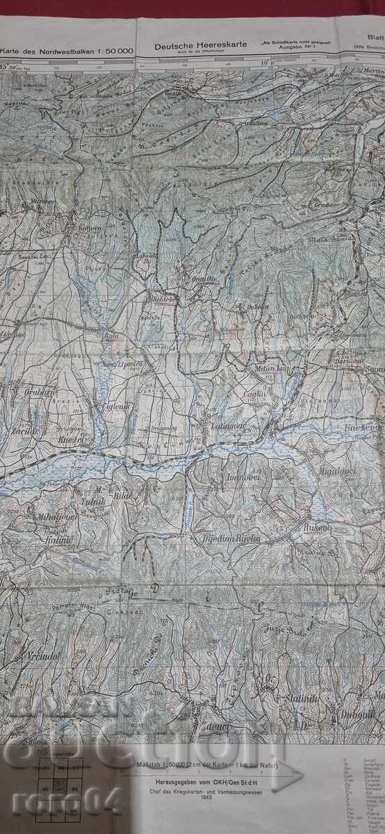 СТАРА НЕМСКА ВОЕНА КАРТА - 1943 г. - 6