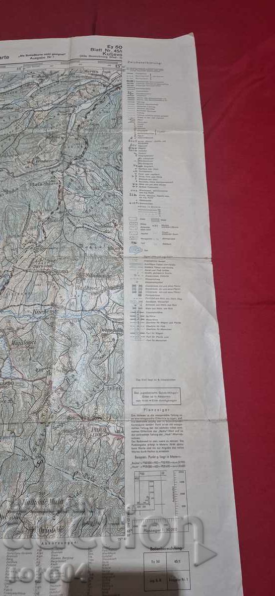 СТАРА НЕМСКА ВОЕНА КАРТА - 1943 г. - 7