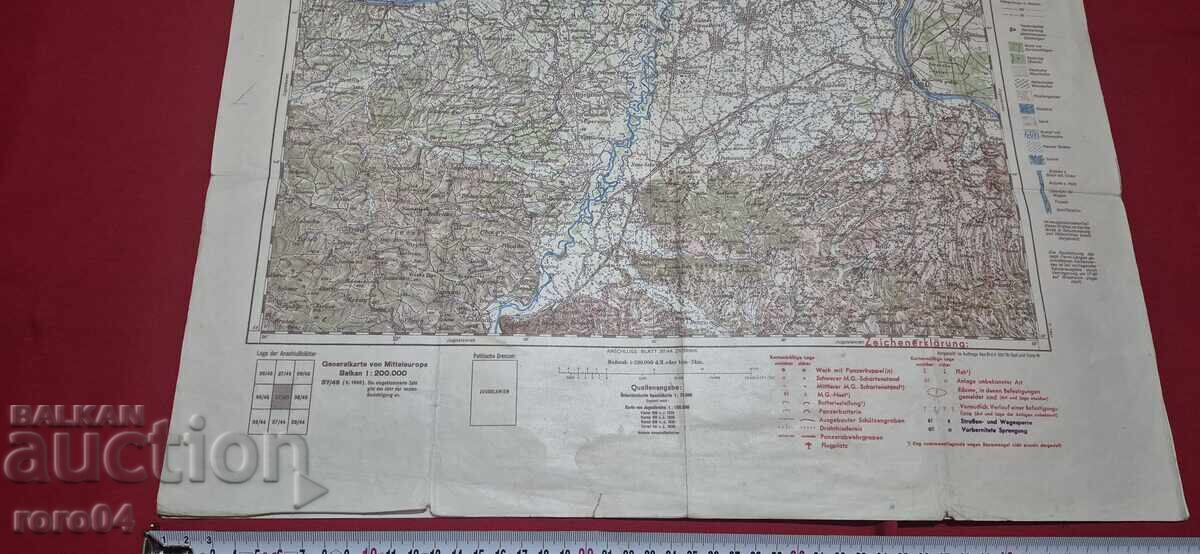Livrarea SREMSKA MITROVICA - HARTĂ MILITARĂ GERMANĂ VECHE - 1940 g Livrarea SREMSKA MITROVICA - HARTĂ MILITARĂ GERMANĂ VECHE - 1940 g