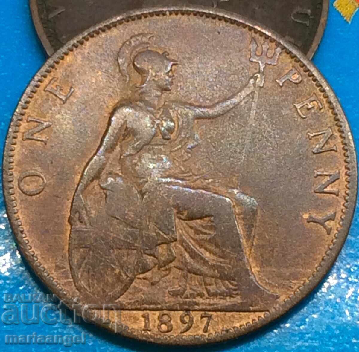 UK 1 Penny 1897 30mm - Quite Rare - 7