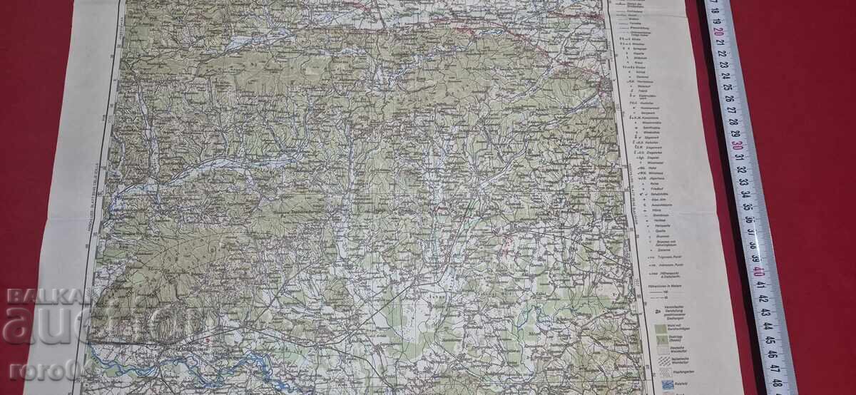 Licitație ZAGREB - HARTĂ MILITARĂ GERMANĂ VECHE - 1940 Licitație ZAGREB - HARTĂ MILITARĂ GERMANĂ VECHE - 1940