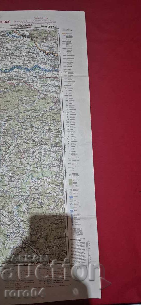 ZAGREB - HARTĂ MILITARĂ GERMANĂ VECHE - 1940 - 7