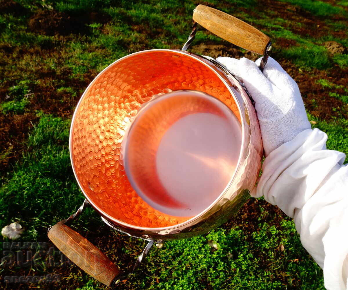 Аукцион Кована медна тенджера с капак,чиста червeна мед 6 литра, 1.1