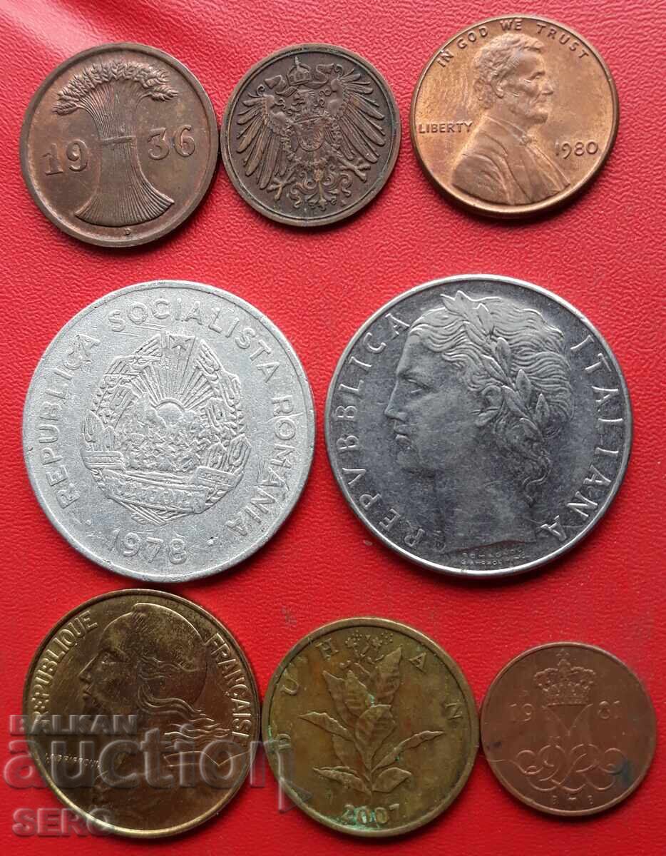 Mixed lot of 8 coins with price 1.01 BGN | € 0.52