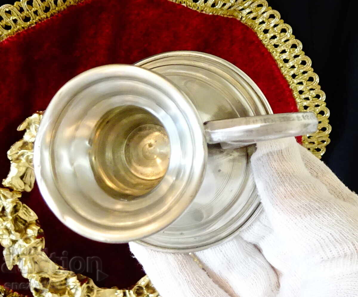 Калаен свещник с дръжка 9 см. - 5 Калаен свещник с дръжка 9 см. - 5