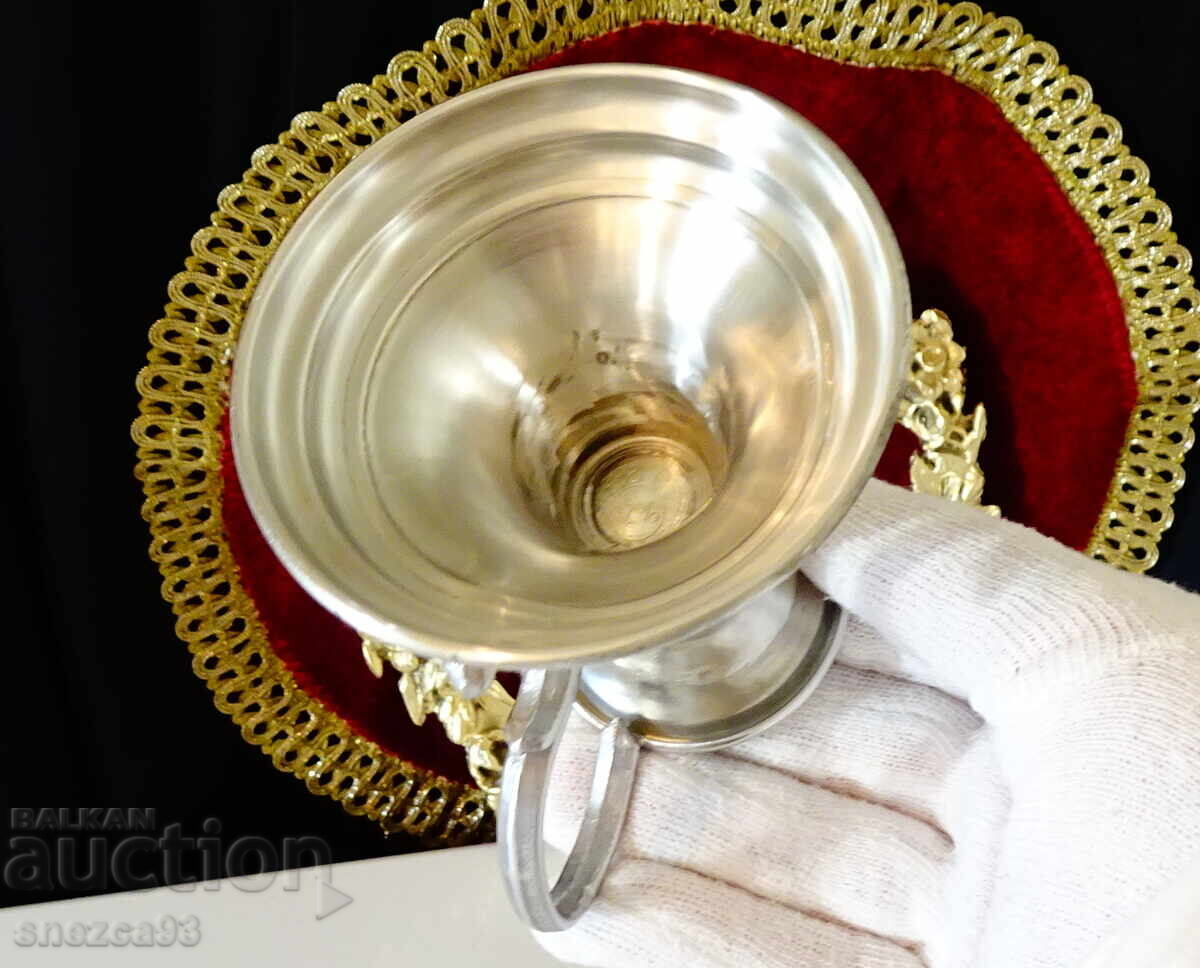 Калаен свещник с дръжка 9 см. - 6 Калаен свещник с дръжка 9 см. - 6