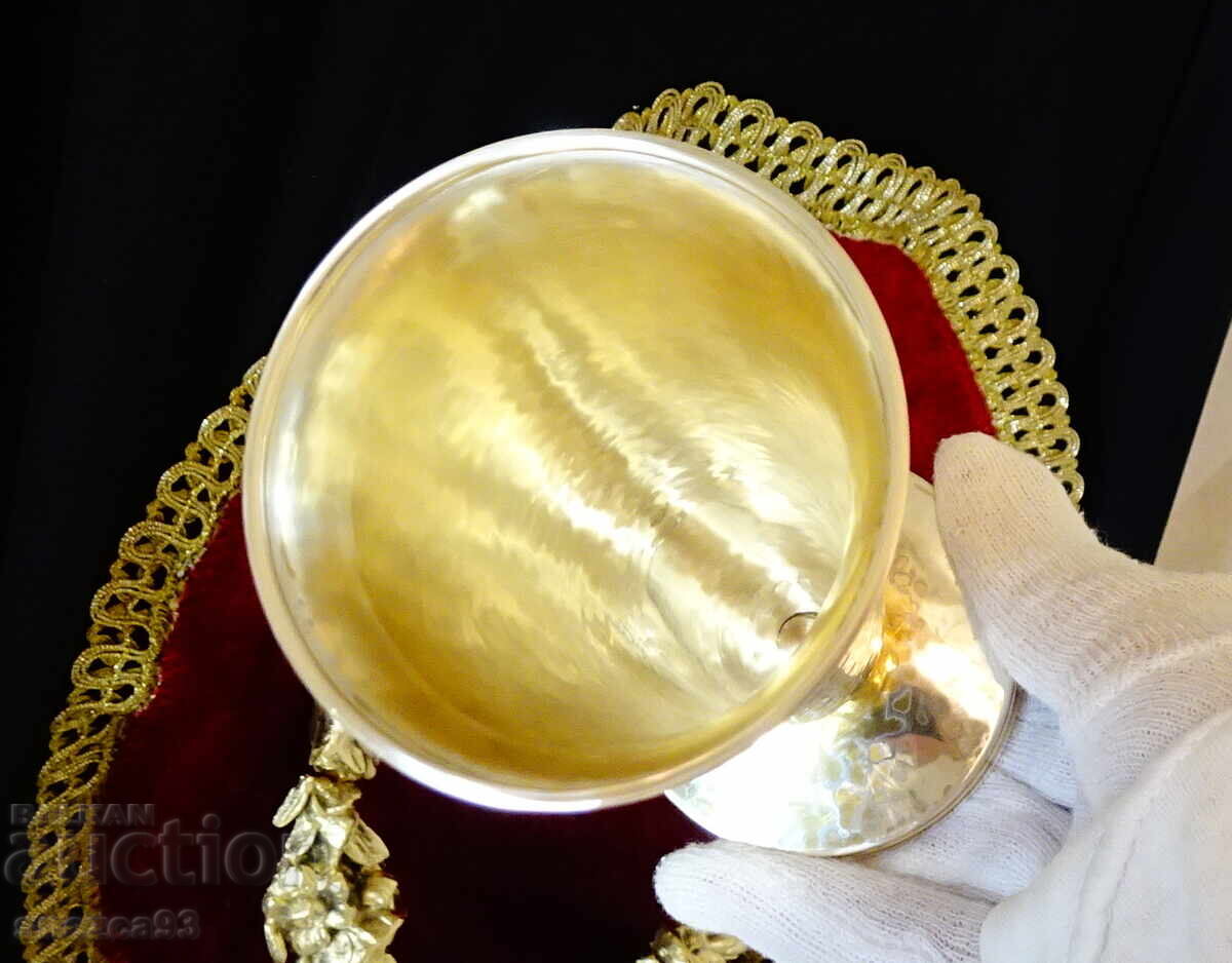 Silver cup, silver 800, hallmark, weight 102 g with price 349.00 BGN | € 178.44