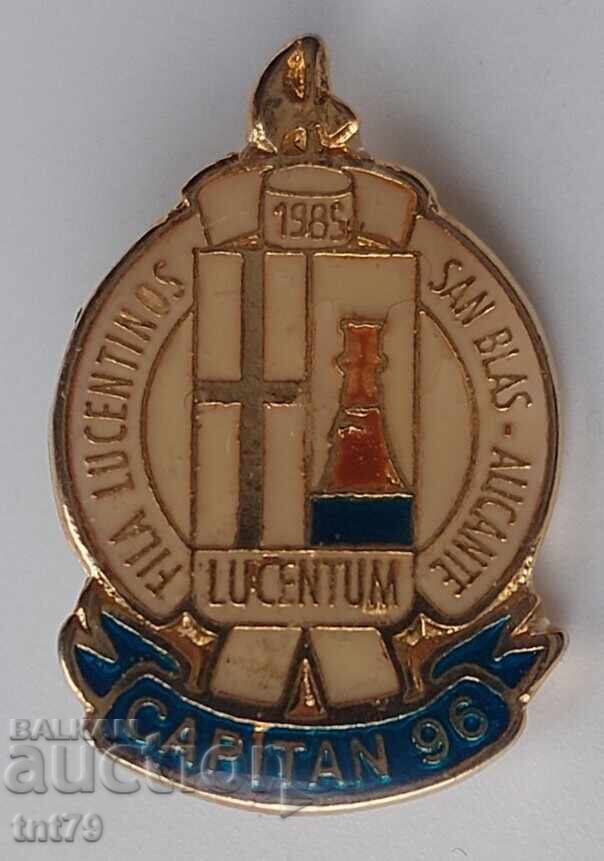 Badge: Filá Lucentinos – Captain 1996 - Spain