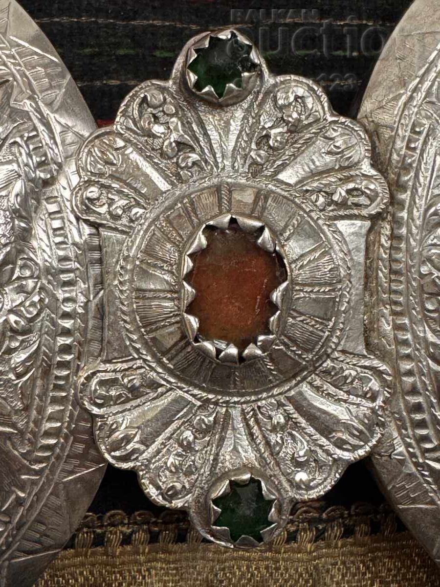 Auction Revival-era belt buckles, Pirin Macedonia, silver, stamped, forged Auction Revival-era belt buckles, Pirin Macedonia, silver, stamped, forged