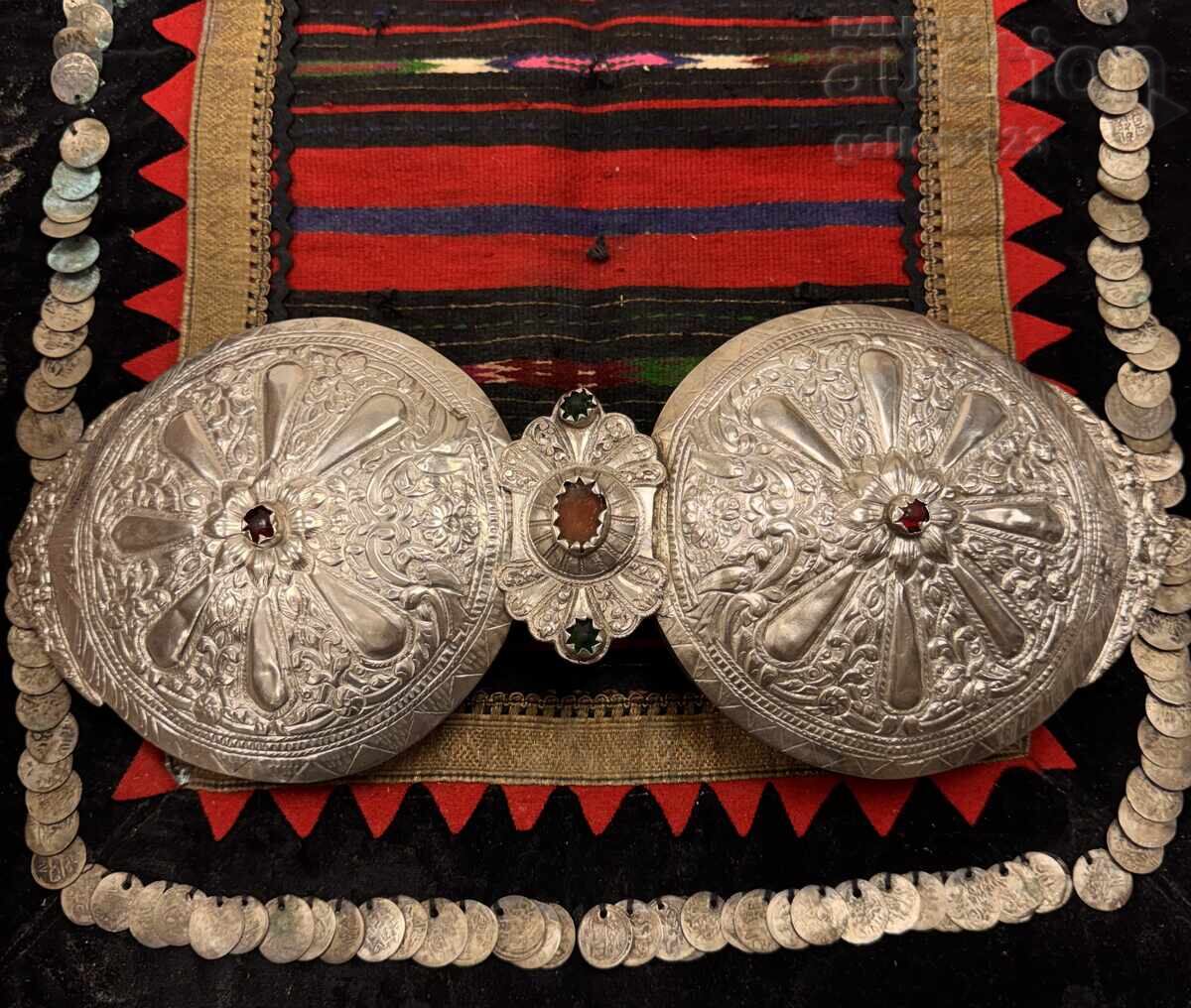 Revival-era belt buckles, Pirin Macedonia, silver, stamped, forged Revival-era belt buckles, Pirin Macedonia, silver, stamped, forged