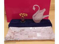 Platou sidefat și lebădă din sticlă Murano