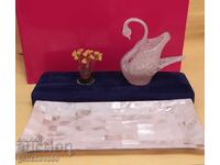 Platou sidefat și lebădă din sticlă Murano