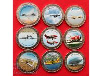 Ισπανία 9 x 1,50 ευρώ 2020 αεροπορία