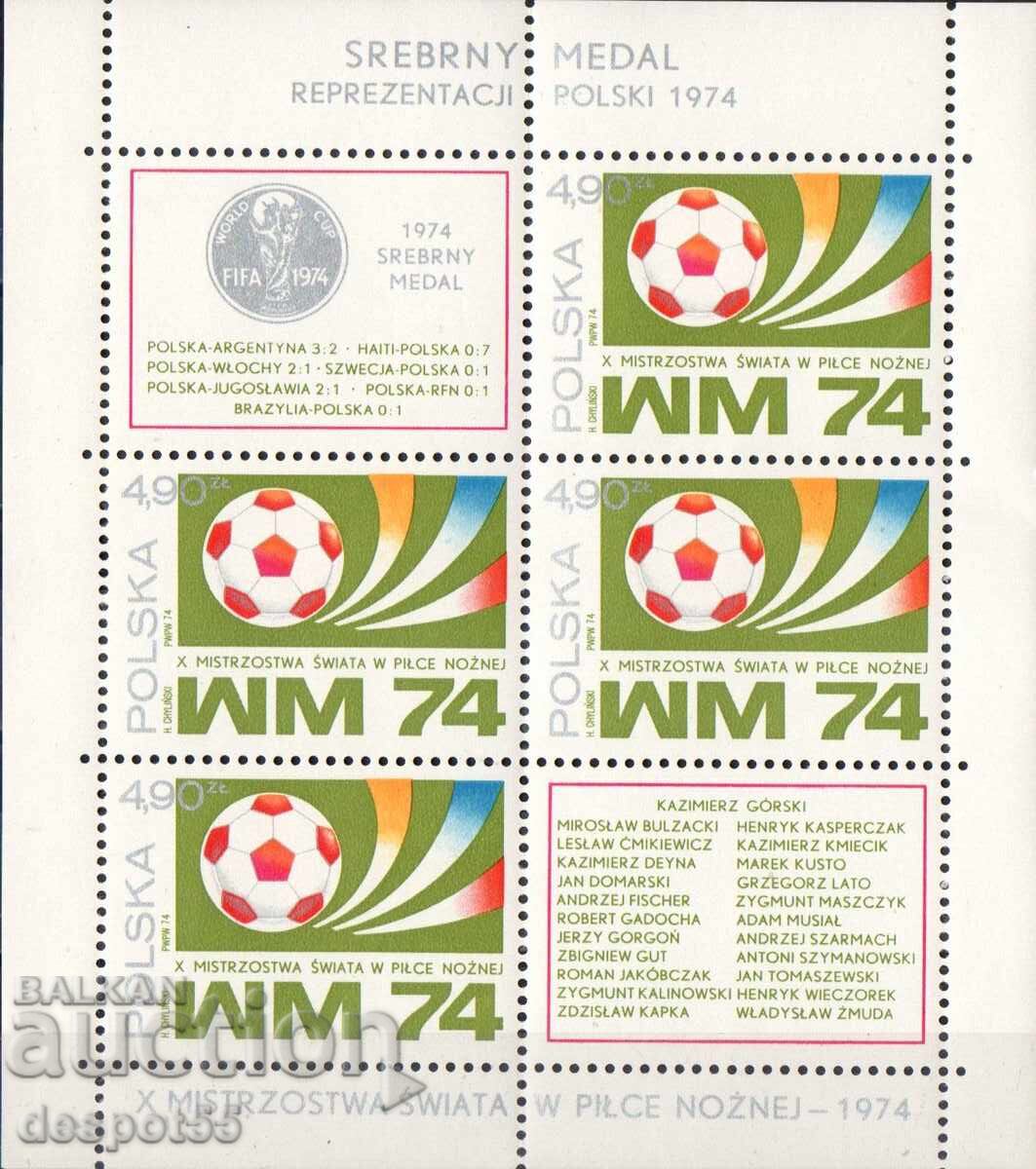 1974. Polonia. Cupa Mondială de Fotbal - RFG. Medalie de argint