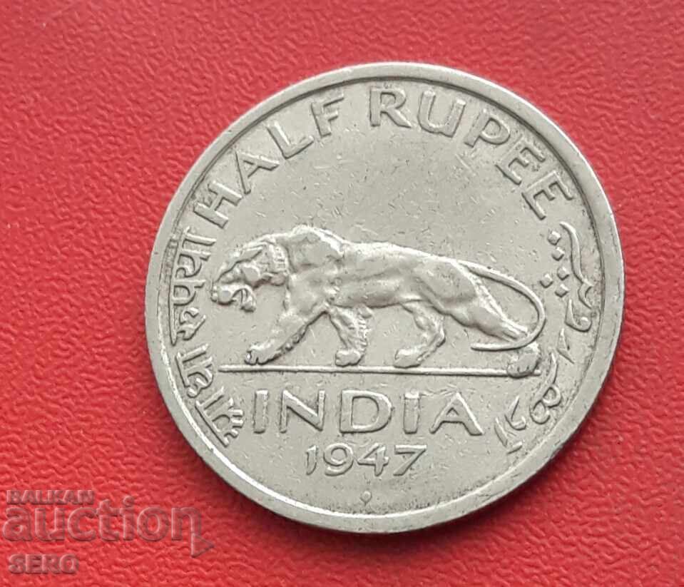 Индия-1/2 рупия 1947