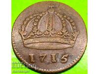 Σουηδία 1 Δάλερ 1715 Κάρολος XII Μέτνα