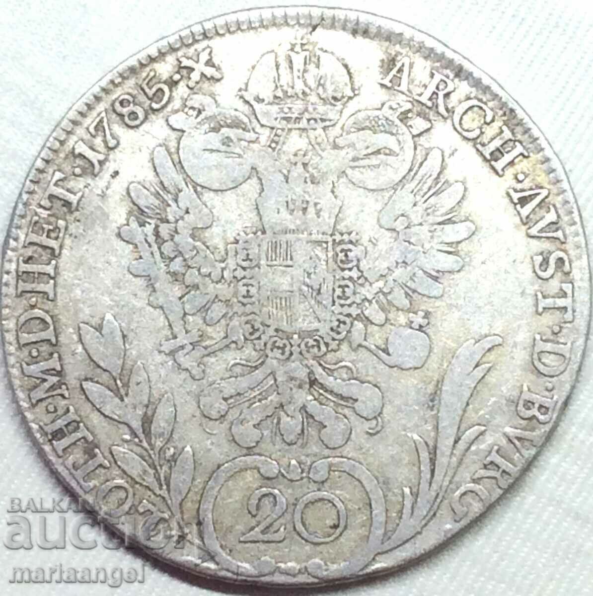 20 Kreuzers 1785 Austria A - Viena Joseph II argint 29 mm - 6
