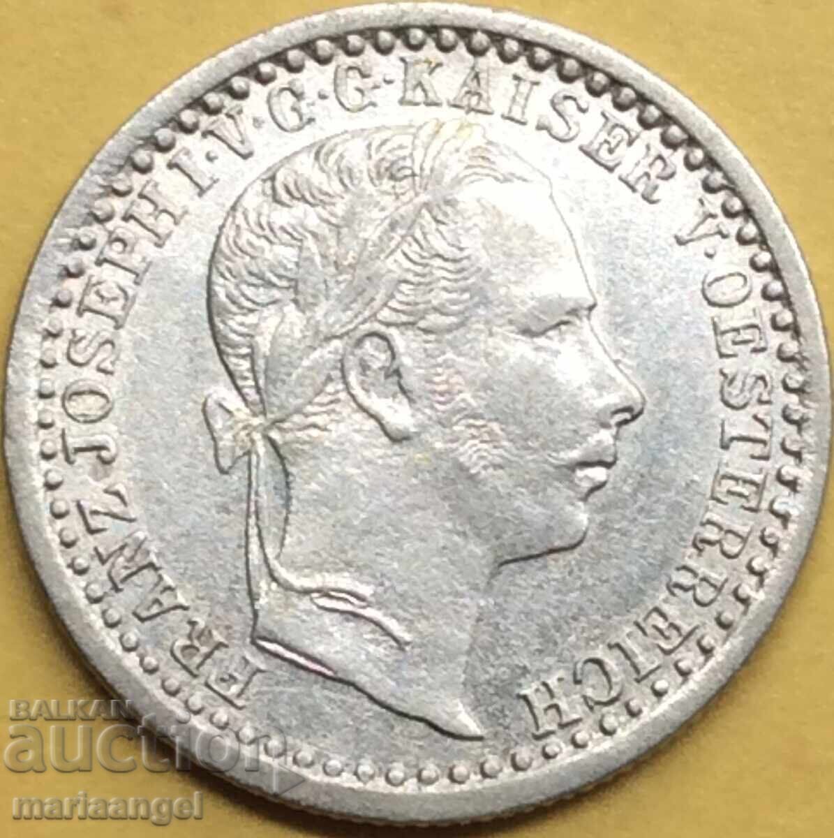 5 Kreuzer 1859 Austria A - Vienna silver - rare with price 58.00 BGN | € 29.65