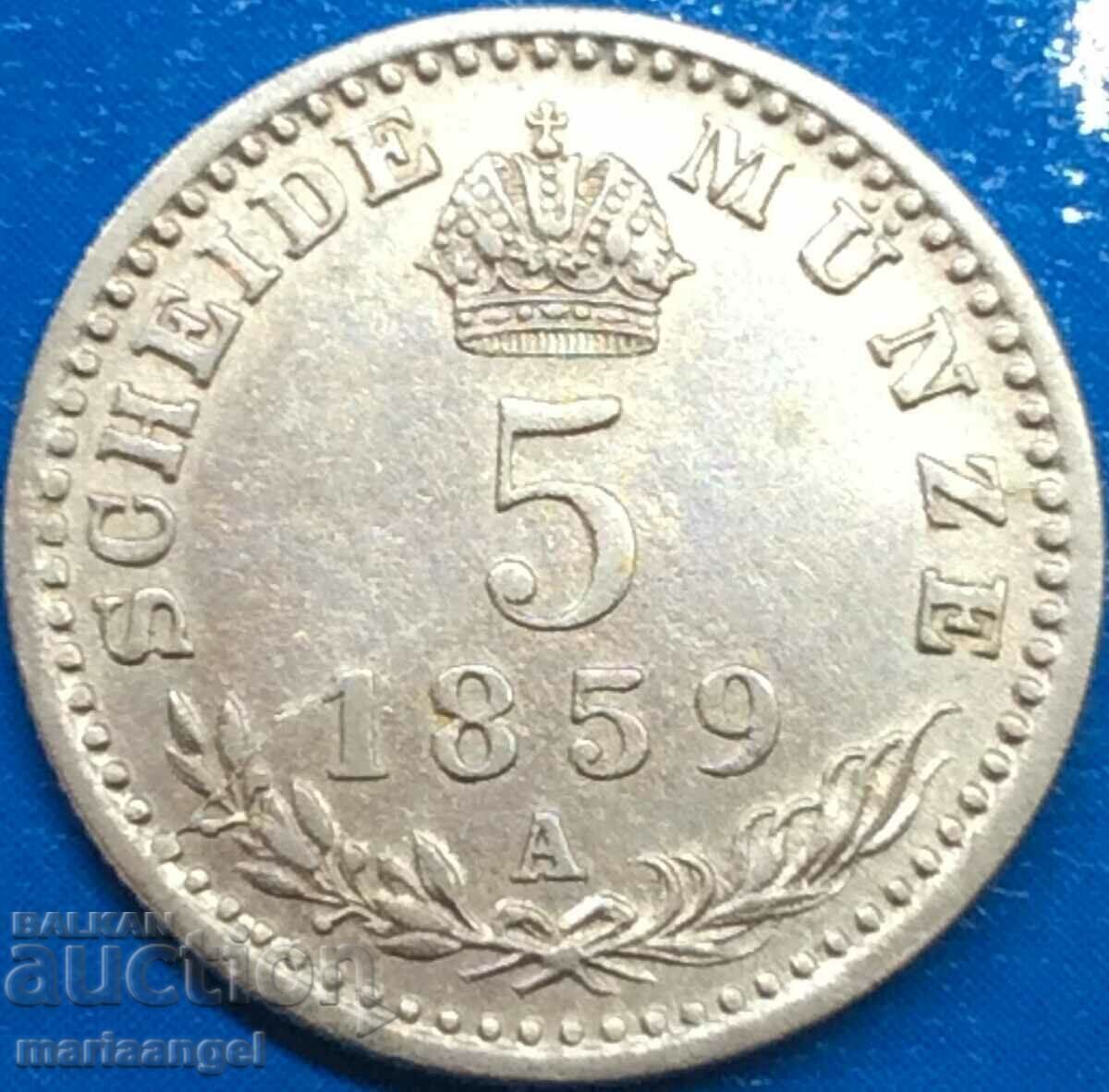 Auction  5 Kreuzer 1859 Austria A - Vienna silver - rare