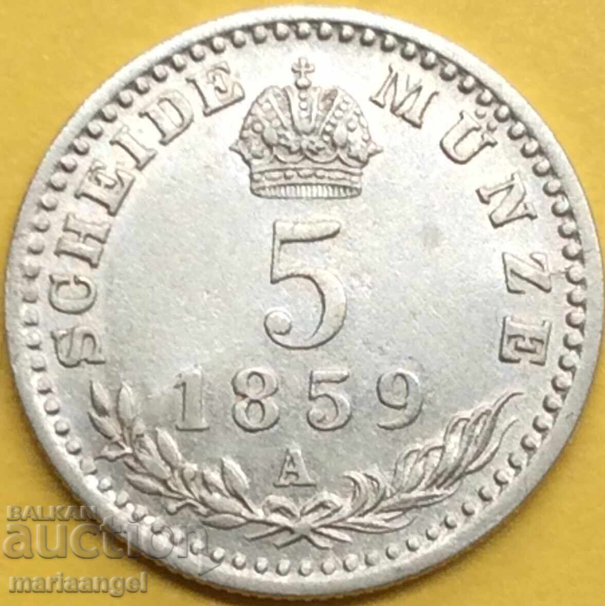 5 Kreuzer 1859 Austria A - Vienna silver - rare