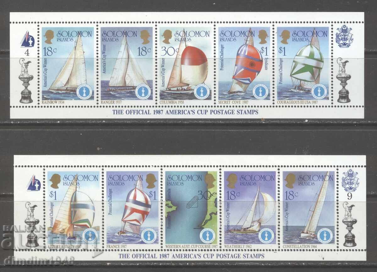 Livrarea Insulele Solomon 1987 - veliere, serie completă de 50 de mărci