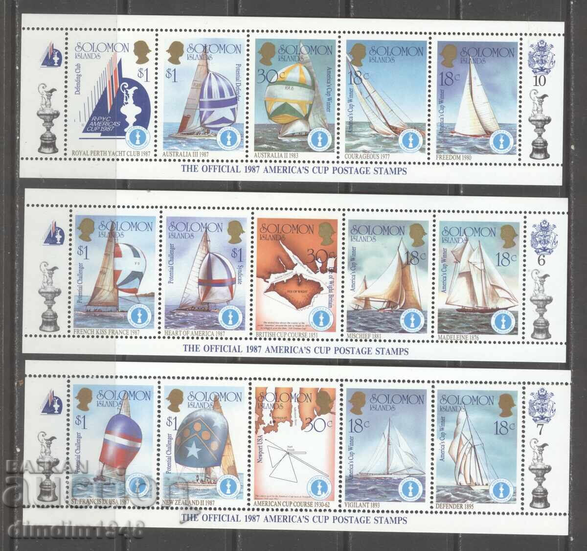 Νήσοι Σολομώντος 1987 - Ιστιοφόρα, πλήρης σειρά 50 γραμματοσήμων