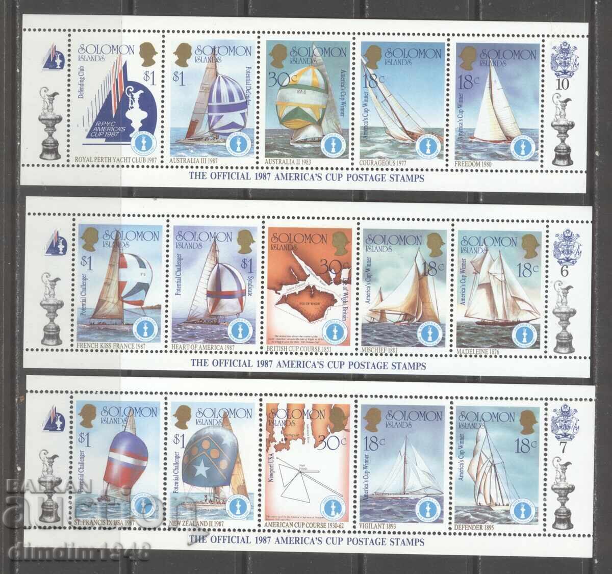 Insulele Solomon 1987 - veliere, serie completă de 50 de mărci