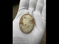 Broșă / pandantiv vechi din argint - "Camee". №7634