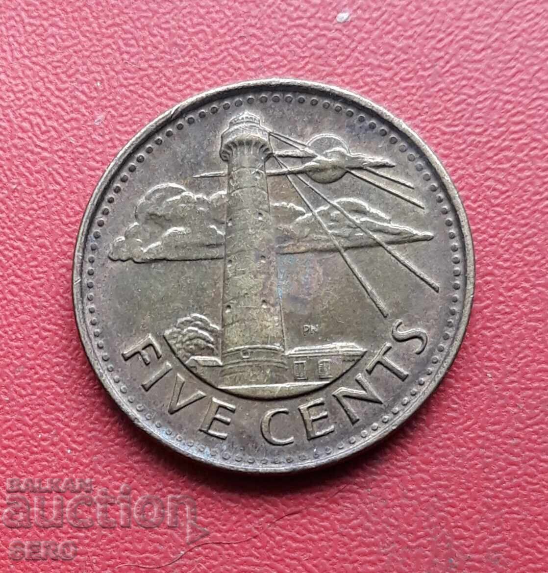 Νήσος Μπαρμπάντος - 5 σεντ 2010 με τιμή 0.40 BGN | € 0.20