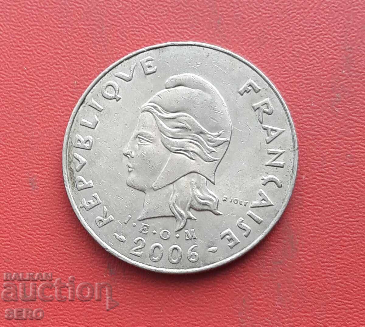 French Polynesia - 20 Francs 2006 with price 2.01 BGN | € 1.03