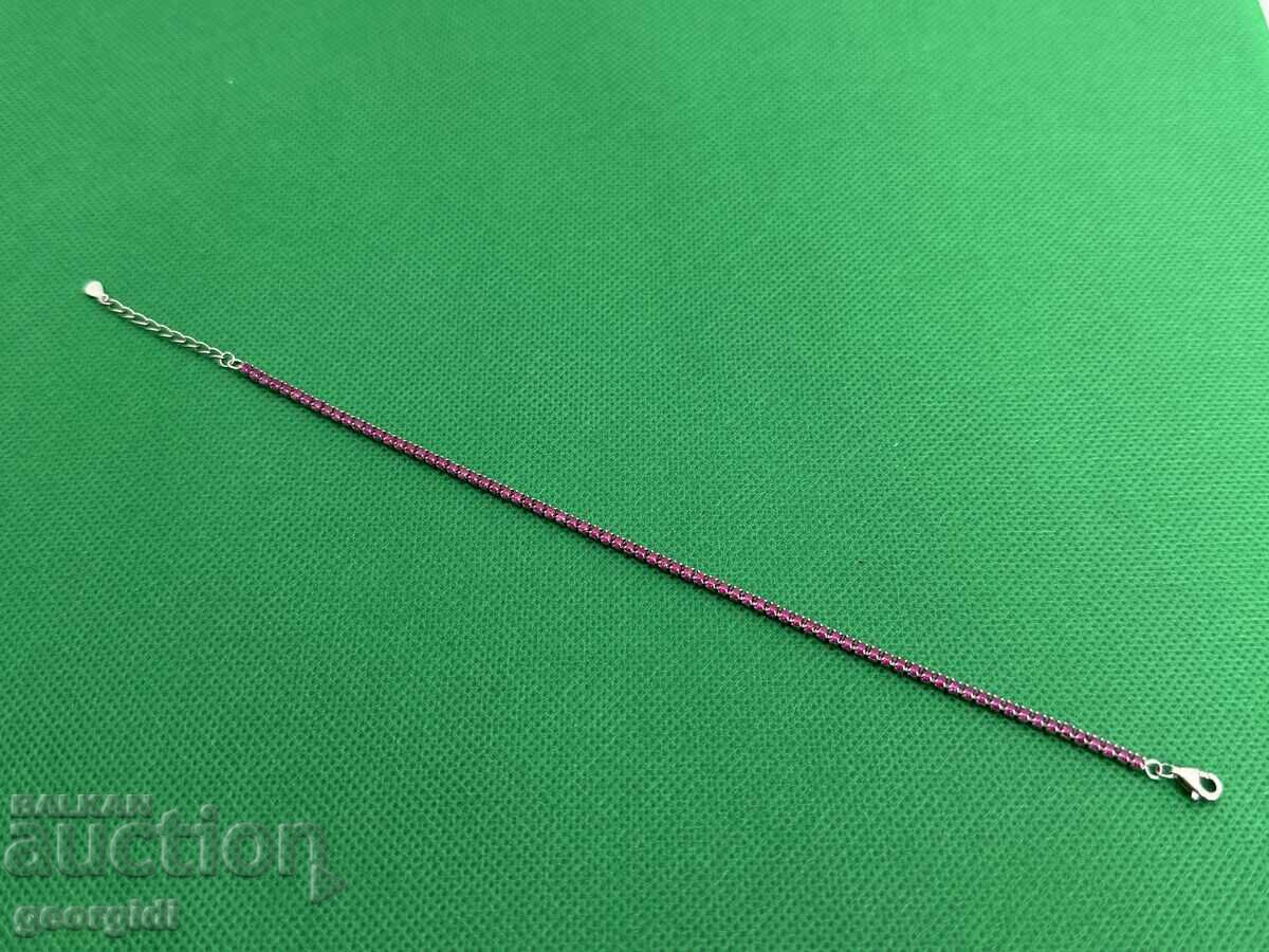 Silver bracelet with RUBIES. №7634 Silver bracelet with RUBIES. №7634