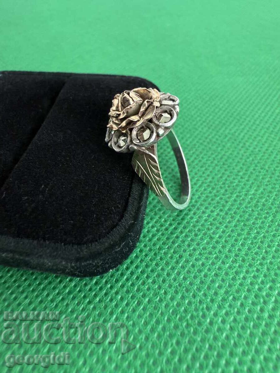 Delivery of Handmade silver ring with gold. No. 7634 Delivery of Handmade silver ring with gold. No. 7634