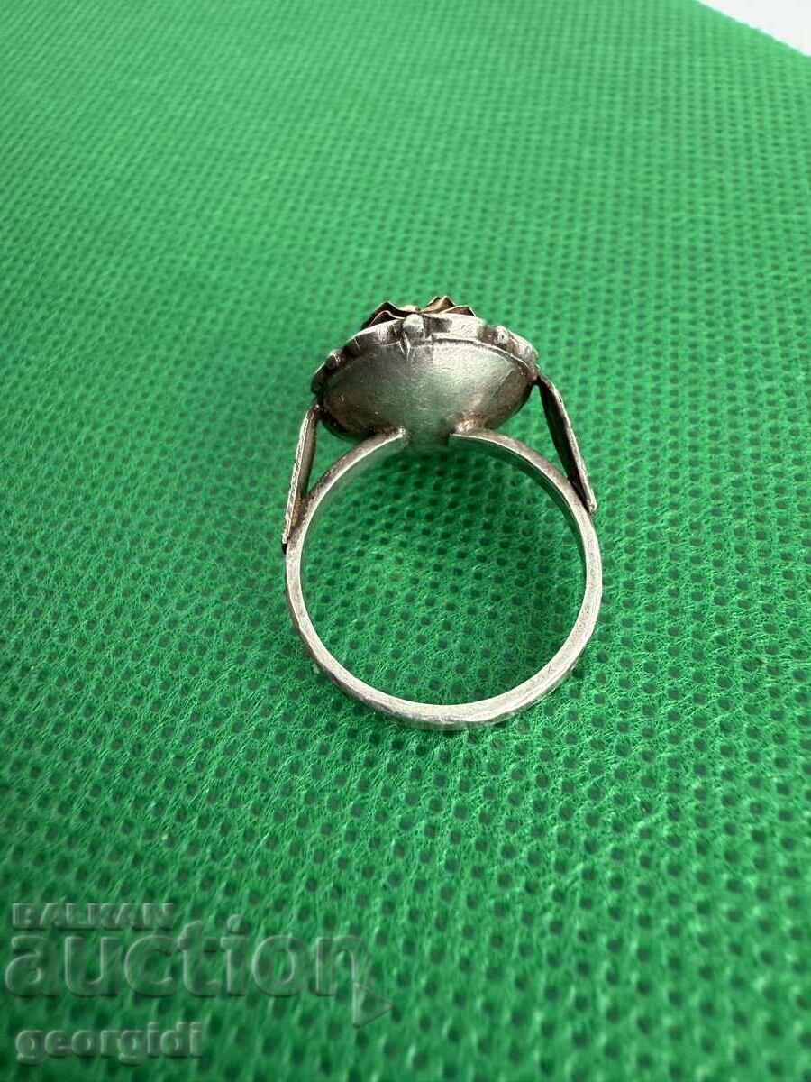 Handmade silver ring with gold. No. 7634 - 6 Handmade silver ring with gold. No. 7634 - 6
