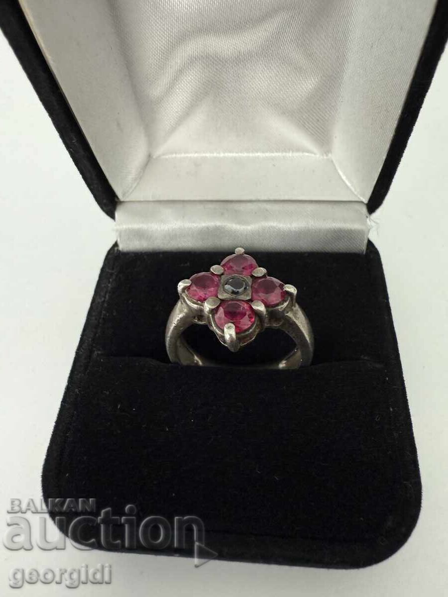 Star ασημένιος δακτύλιος με μεγάλα ΡΟΥΜΠΙΝΙΑ. №7636 με τιμή 95.00 BGN | € 48.57