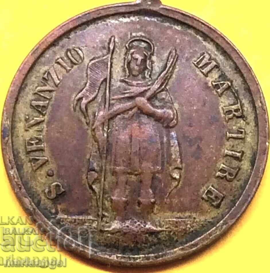Italia medalie Sfântul Venanțiu cu martir pelerin Italia medalie Sfântul Venanțiu cu martir pelerin