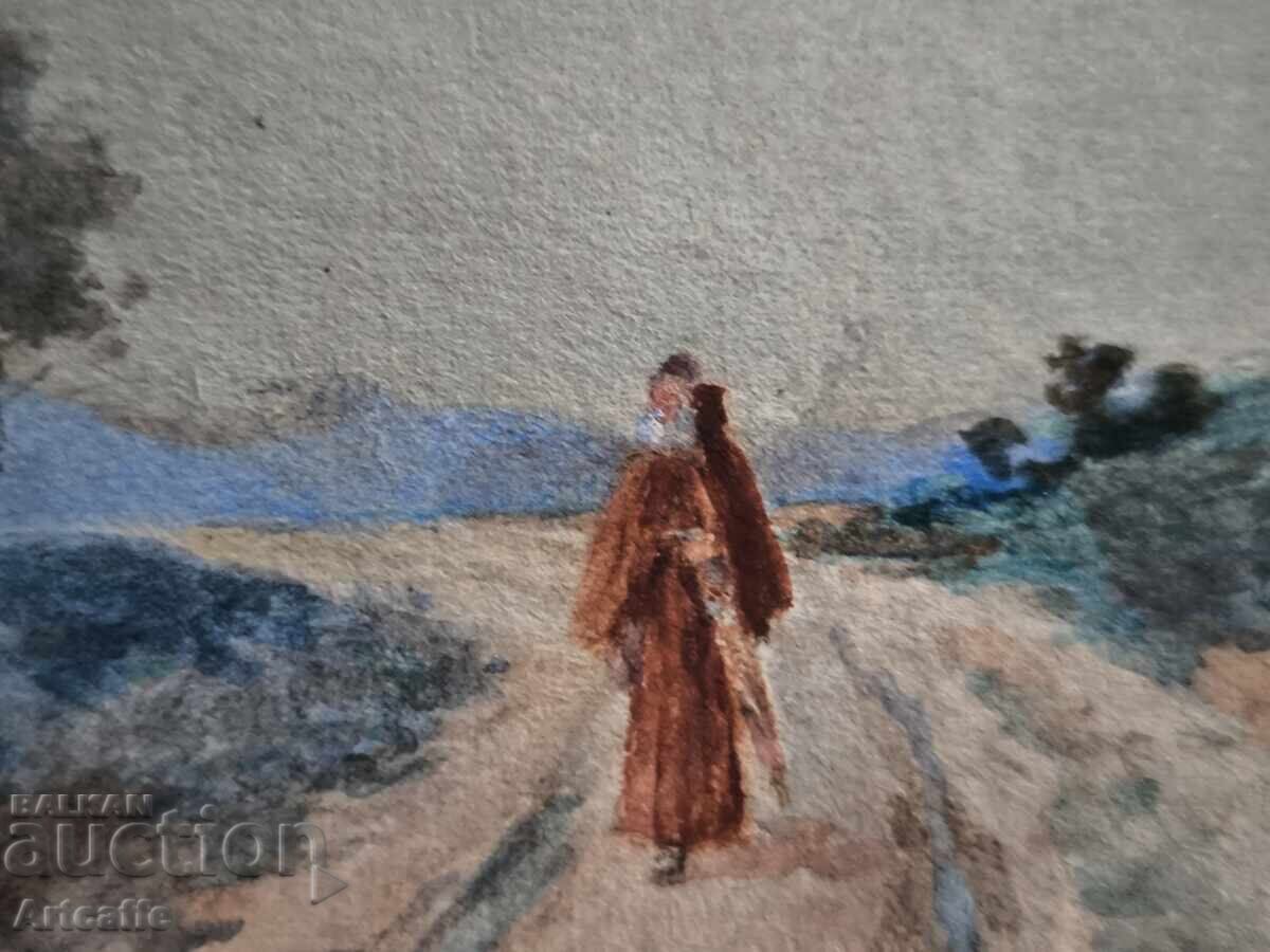 Δημοπρασία Μικρή, αυθεντική, παλιά υδατογραφία Δημοπρασία Μικρή, αυθεντική, παλιά υδατογραφία