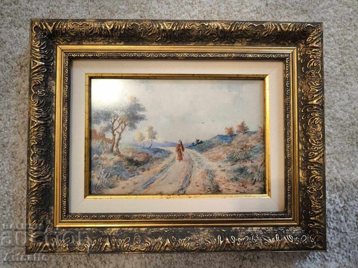 Μικρή, αυθεντική, παλιά υδατογραφία Μικρή, αυθεντική, παλιά υδατογραφία