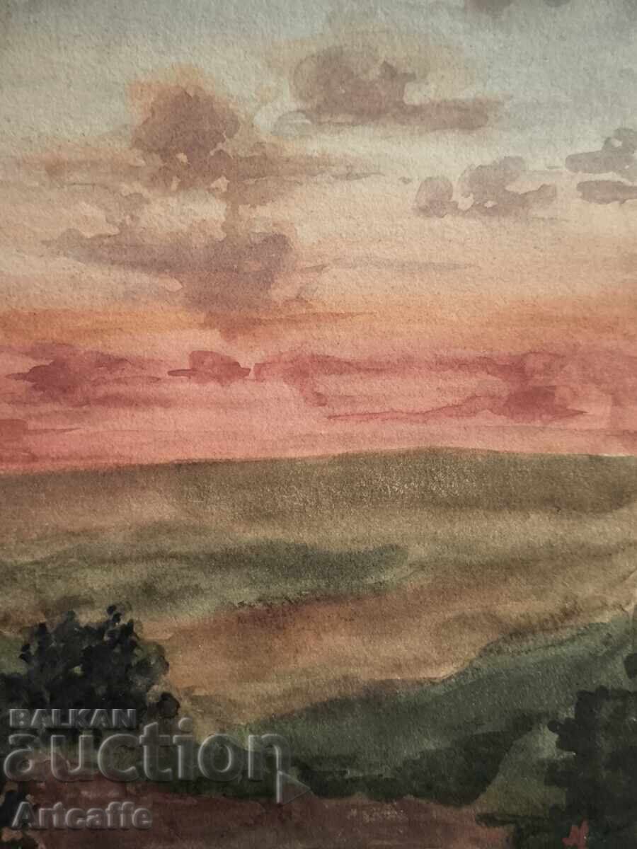 Δημοπρασία Μικρό αυθεντικό παλιό ακουαρέλα Δημοπρασία Μικρό αυθεντικό παλιό ακουαρέλα