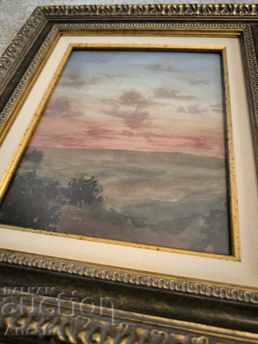 Παράδοση Μικρό αυθεντικό παλιό ακουαρέλα Παράδοση Μικρό αυθεντικό παλιό ακουαρέλα