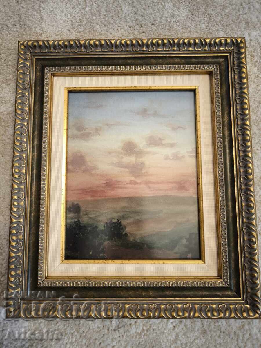 Μικρό αυθεντικό παλιό ακουαρέλα - 6 Μικρό αυθεντικό παλιό ακουαρέλα - 6