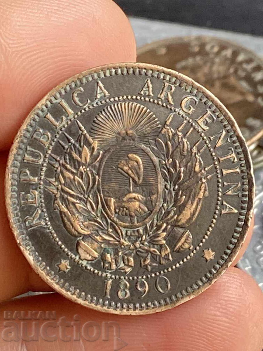Argentina 2 centavos 1890 with price 9.00 BGN | € 4.60